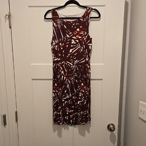Loft Sleeveless Abstract Print Dress